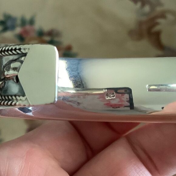 Sterling SILVER 925 EMBOSSED DOLPHINS WIDE BRACELET​ - Picture 9 of 9